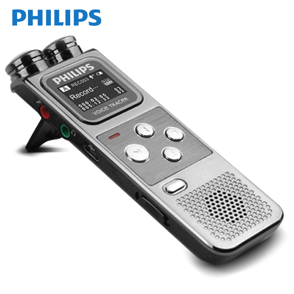 Новейший цифровой диктофон PHILIPS с двумя микрофонами и функцией FM поддержка