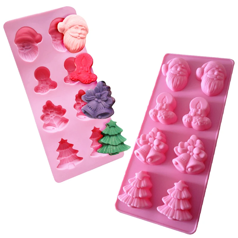 Christmas Tree Bells Silicone Mold Soap Molds Handmade Chocolate Cake Sugar Cookies Biscuit Jelly Ice Mould Pastry Baking Tools | Дом и сад
