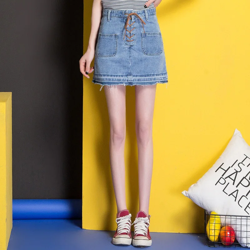 Женские джинсовые юбки в английском стиле новые модные облегающие