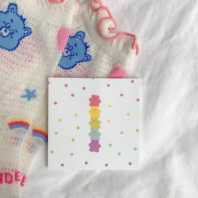 SIXONE 50 листов Ins Floret Candy Bear записная книжка с милыми мультяшными нотами портативная карманная книга слов канцелярские принадлежности kawaii блокнот для заметок - Color: Little bear
