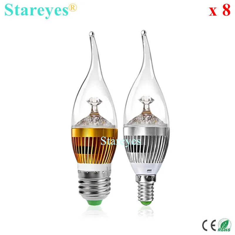 

8 pcs Dimmable 3W 4W 5W E14 E27 High Power LED flame Candle Light Droplight Bulb Lamp Ceiling chandelier led lighting