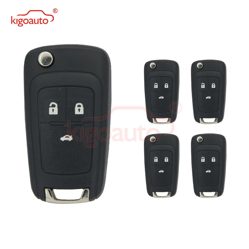 Kigoauto 5pcs for Chevrolet AVEO CRUZE remote car flip Remote key 3 button 433 Mhz with ID46 Chip