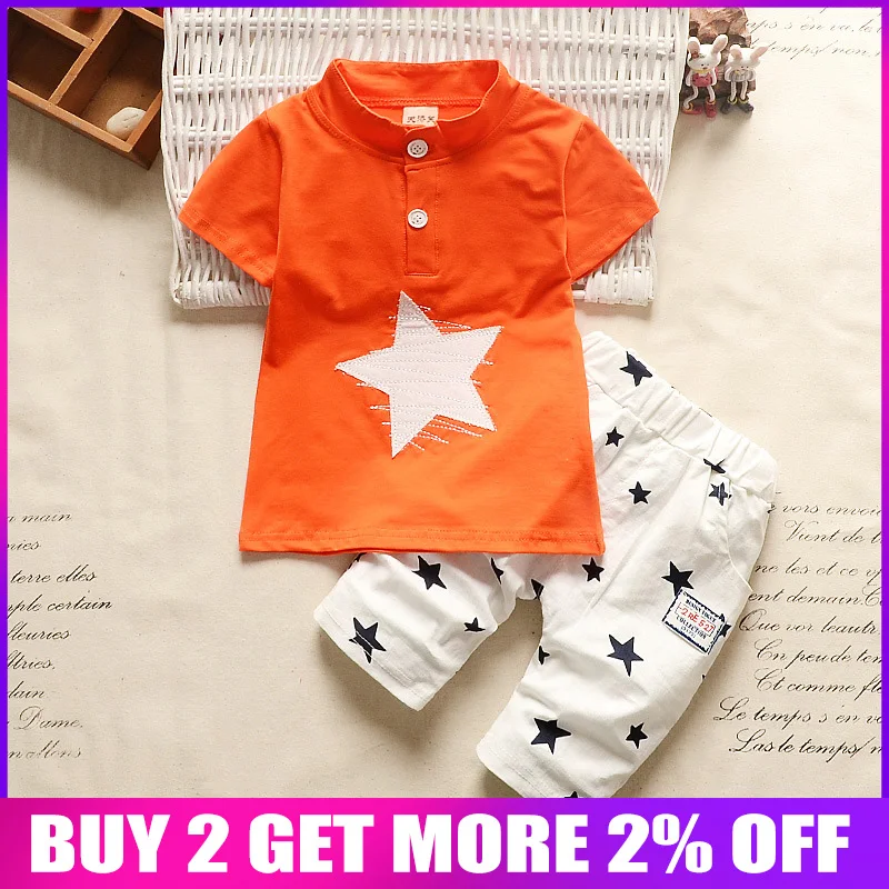 BibiCola Summer Boys clothing set cartoon Children clothes suits kids Lovely Star t-shirt+pants 2Pcs Set for Clothes |