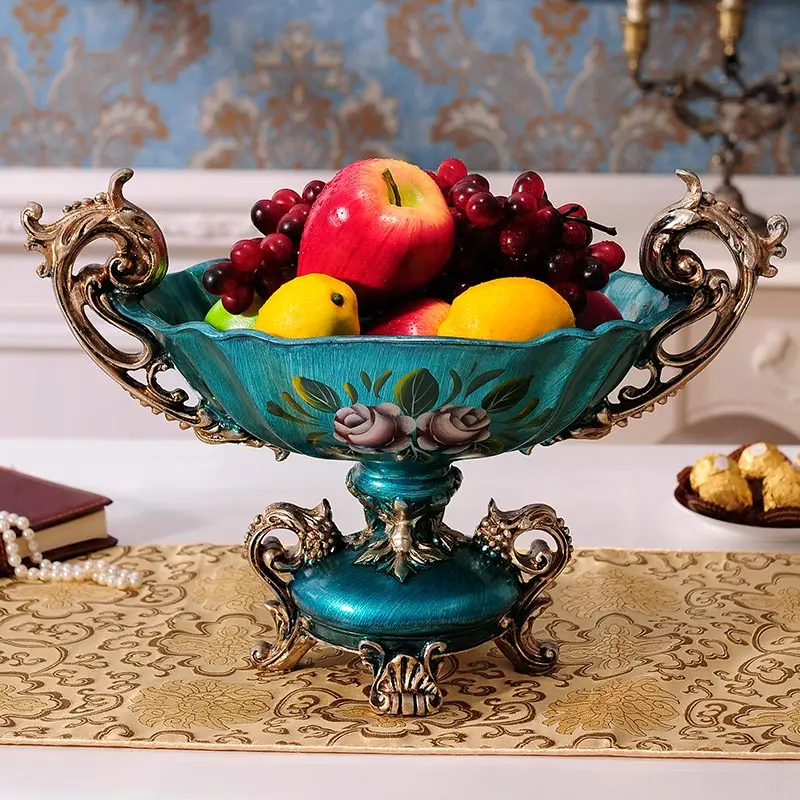 

European style retro luxury large fruit compote suit Home Furnishing jewelry table decoration room