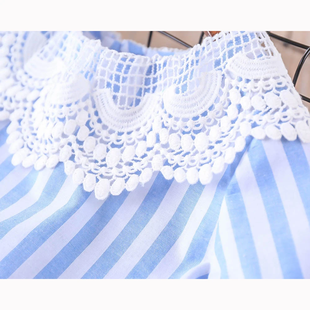 Hurave/платье в полоску с короткими рукавами детская одежда для маленьких девочек