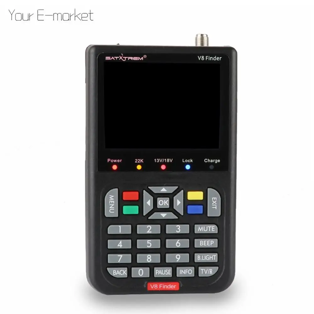 Black SATXTREM V8 Finder DVB-S2/S спутниковый Finder H.264 DVB S2 Satelite Finder Meter Full 1080P FTA Sat Finder для спутникового приемника - Цвет: Black