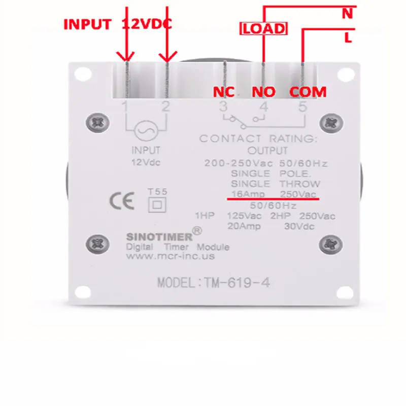 TM619 220V 110V Digital Timer Switch With Waterproof Cover Output Easy Wiring 7 Days Programmable |