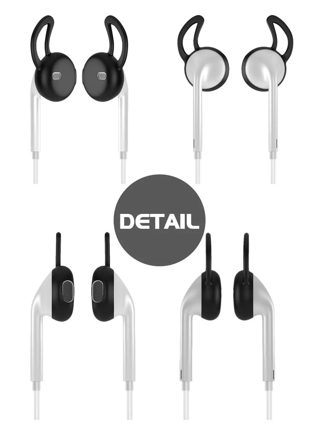 Ear Gel for Apple iPhone Earpod Cover Anti-Slip Silicone Soft Replacement Sport Earbud 7 / 6S 6 Plus 5S 4 Pairs | Электроника