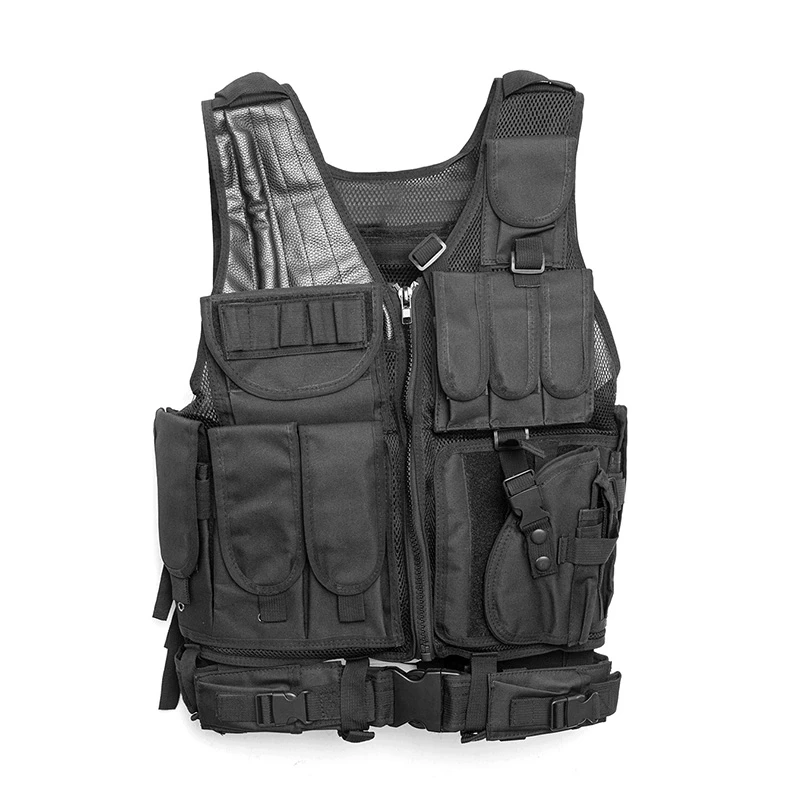 Мужской жилет Камуфляжный жилет для тела Molle Armor открытый джунгли экипировать мужчин t - Цвет: Black