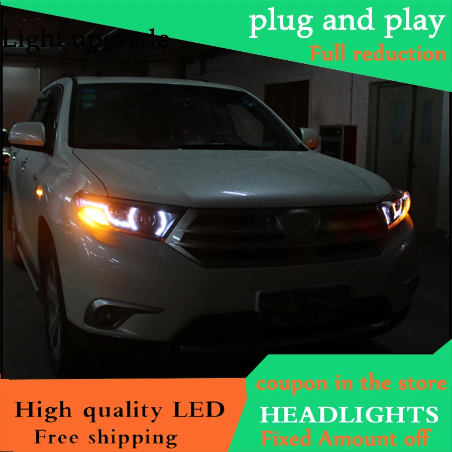 Автомобильный Стайлинг чехол для фары Toyota Highlander 2012-2014 светодиодный головной