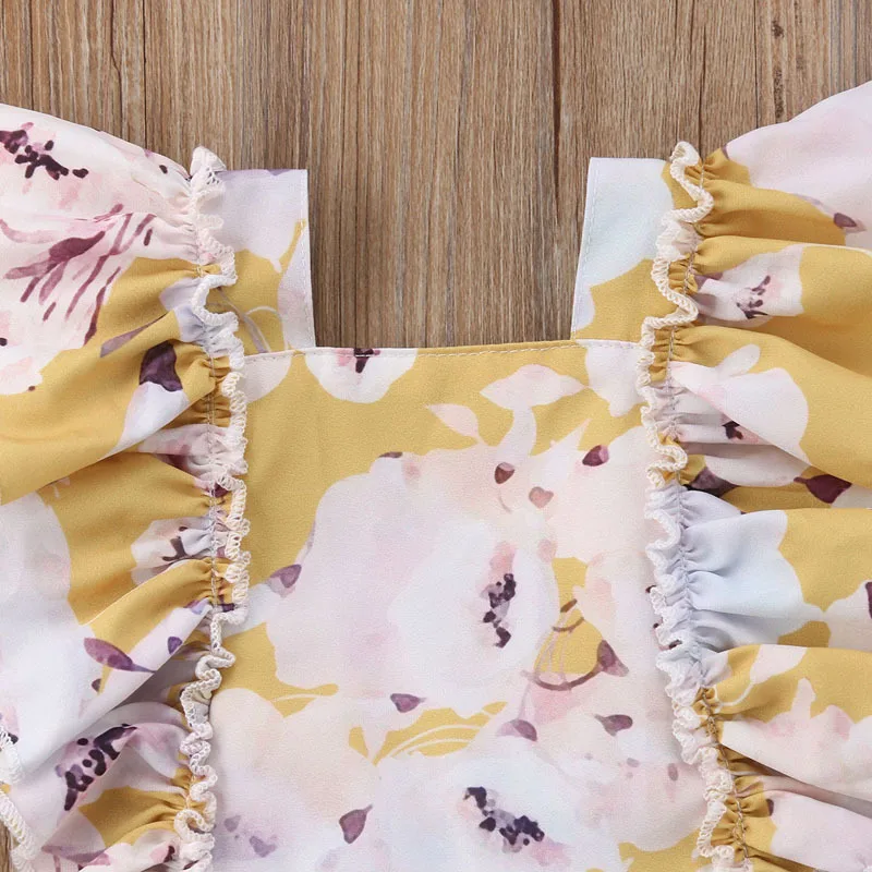 2019 детские комбинезоны с цветочным принтом для новорожденных хлопковые в