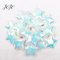 jojo bows 10pcs synthetic leather patches bright solid mirror pentagram accessories clothing sewing supplies for diy hair bows