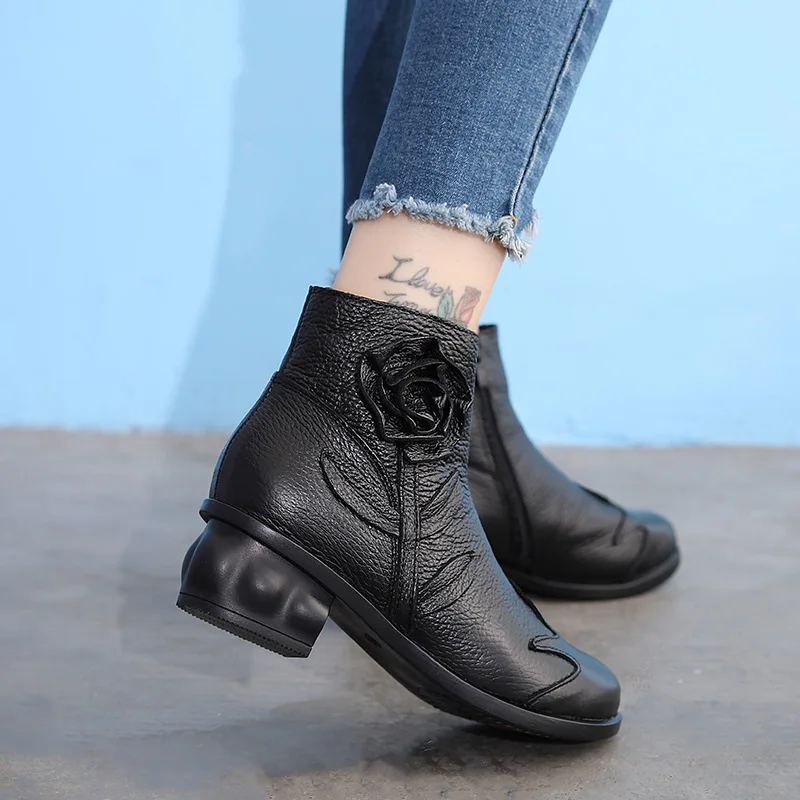 Новое поступление 2018 г. осенне-зимние женские ботинки из натуральной кожи