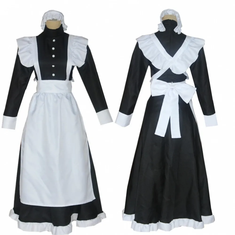 

British Style Maid Dress Cosplay Animation World Cafeteria Cafe Dress Long Dress Black and White Maid Dress masculin Costume