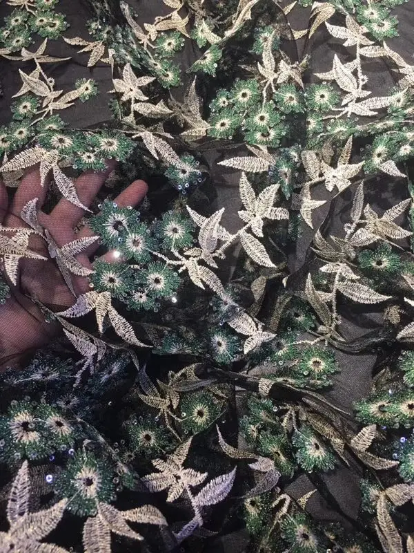 Высокое качество Африканский кружевная ткань с красными блестками Tissu индийский