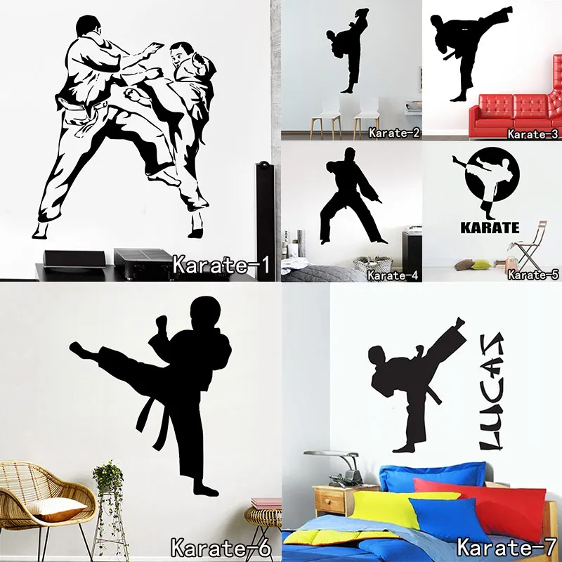 Каратэ Боевые искусства человек Наклейка на стену по индивидуальному заказу