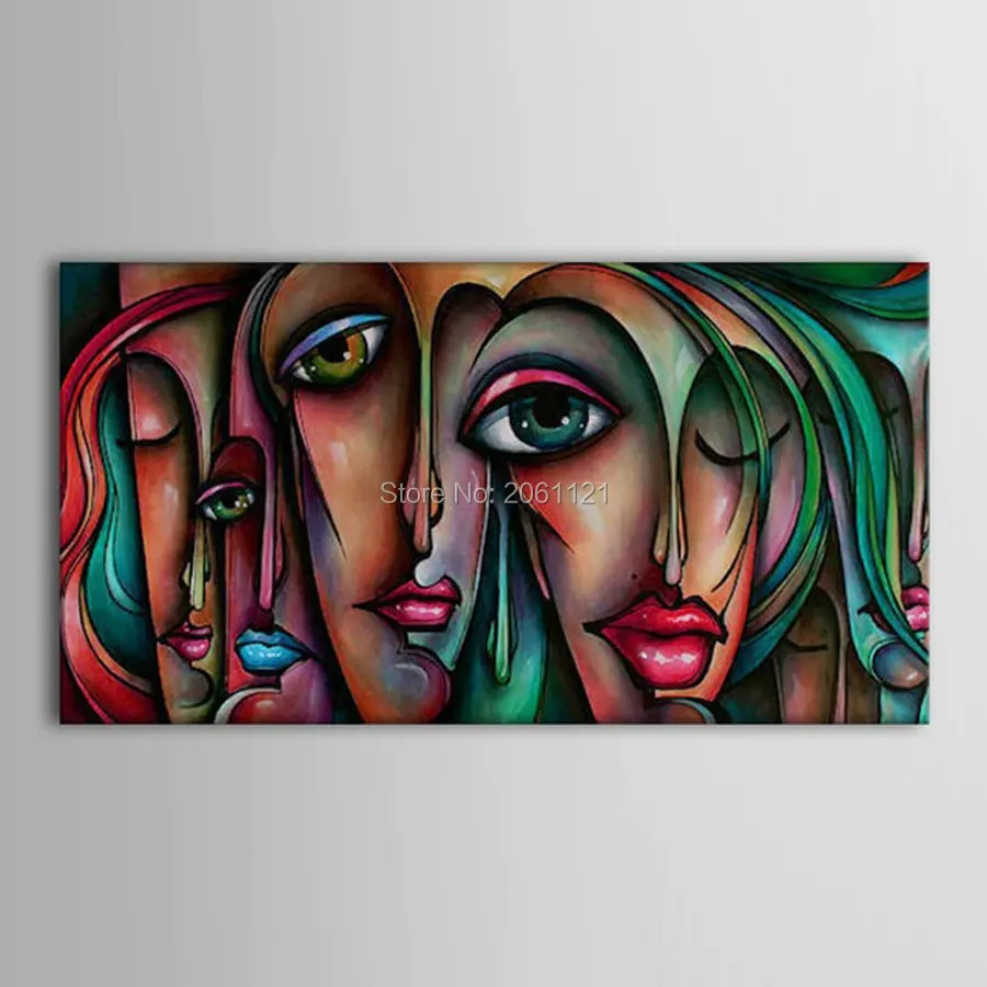

Hand Painted fashion Canvas Art cartoon girls face Oil Painting Pictures Modern Home Decoration Unique Gift Cuadros Decoracion