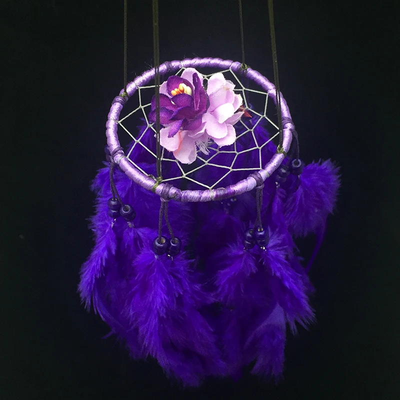 В Индийском стиле ручной работы многоцветная сетка Ловец снов с перьями