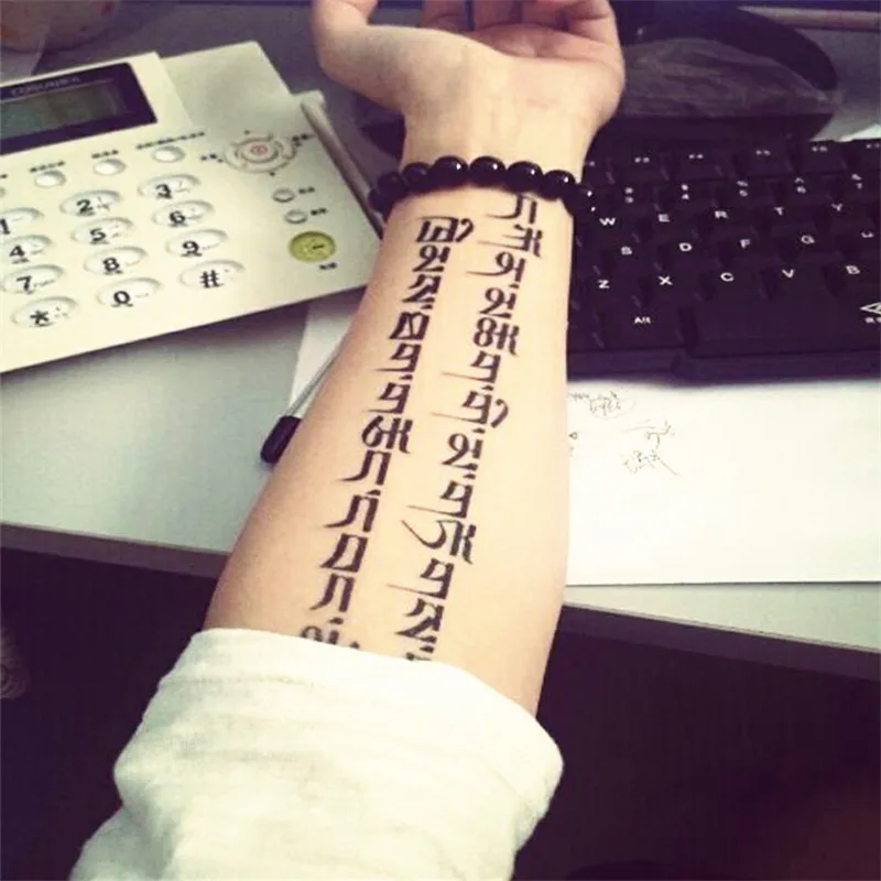 2 шт. модные временная татуировка черные чернила ARM плечо One Piece татуировки наклейки для предплечье Body Art мужчин и женщин татуировки наклейки