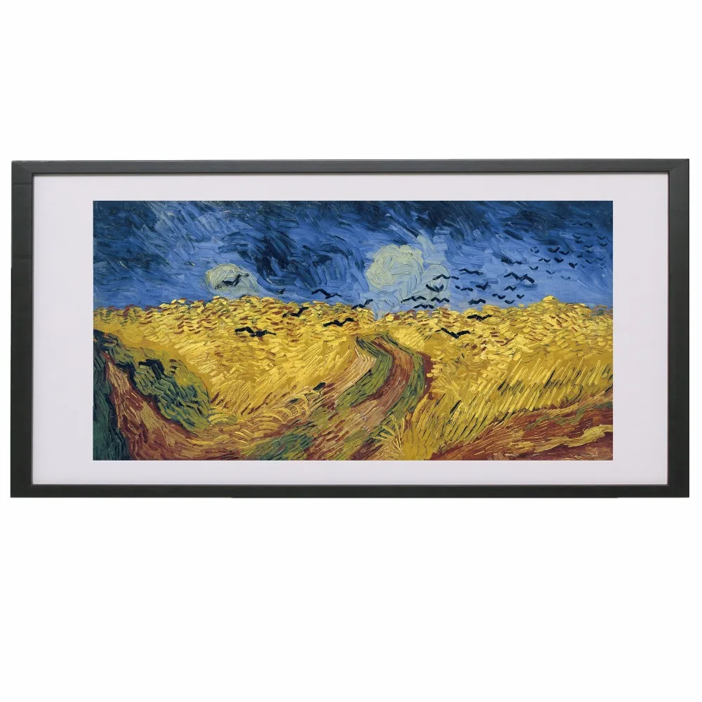 Wheatfield с воронами 1890 холст Художественная печать постер настенные картины для