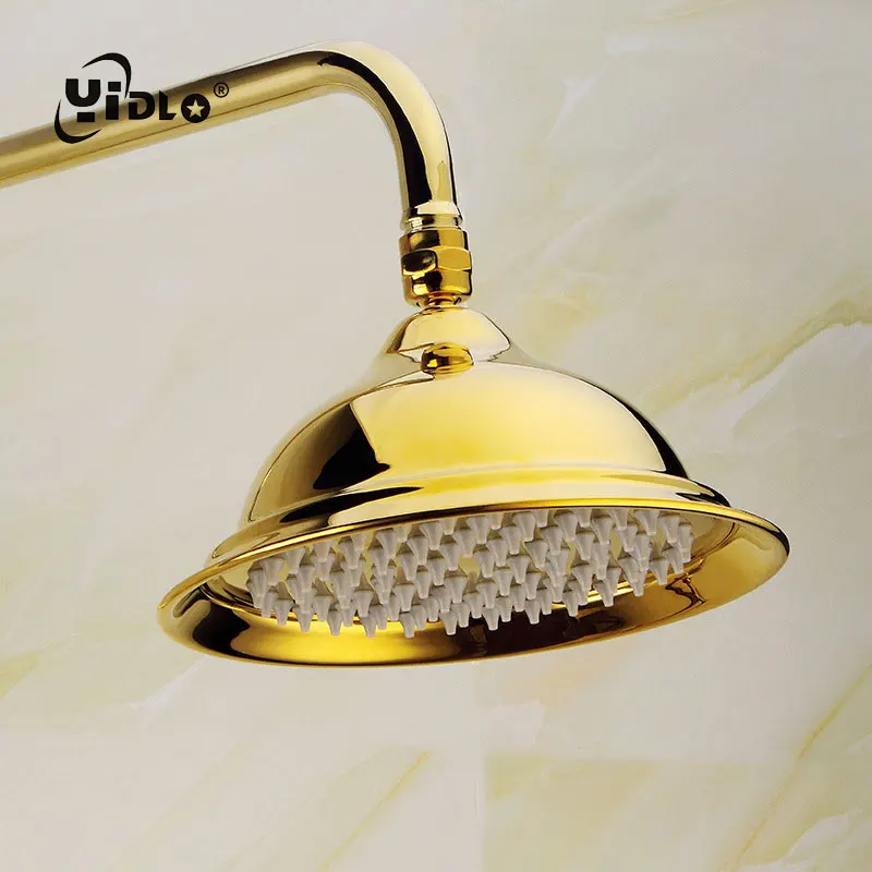 YiDLon наборы для душа и ванной роскошный золотой Латунный смеситель набор с одной