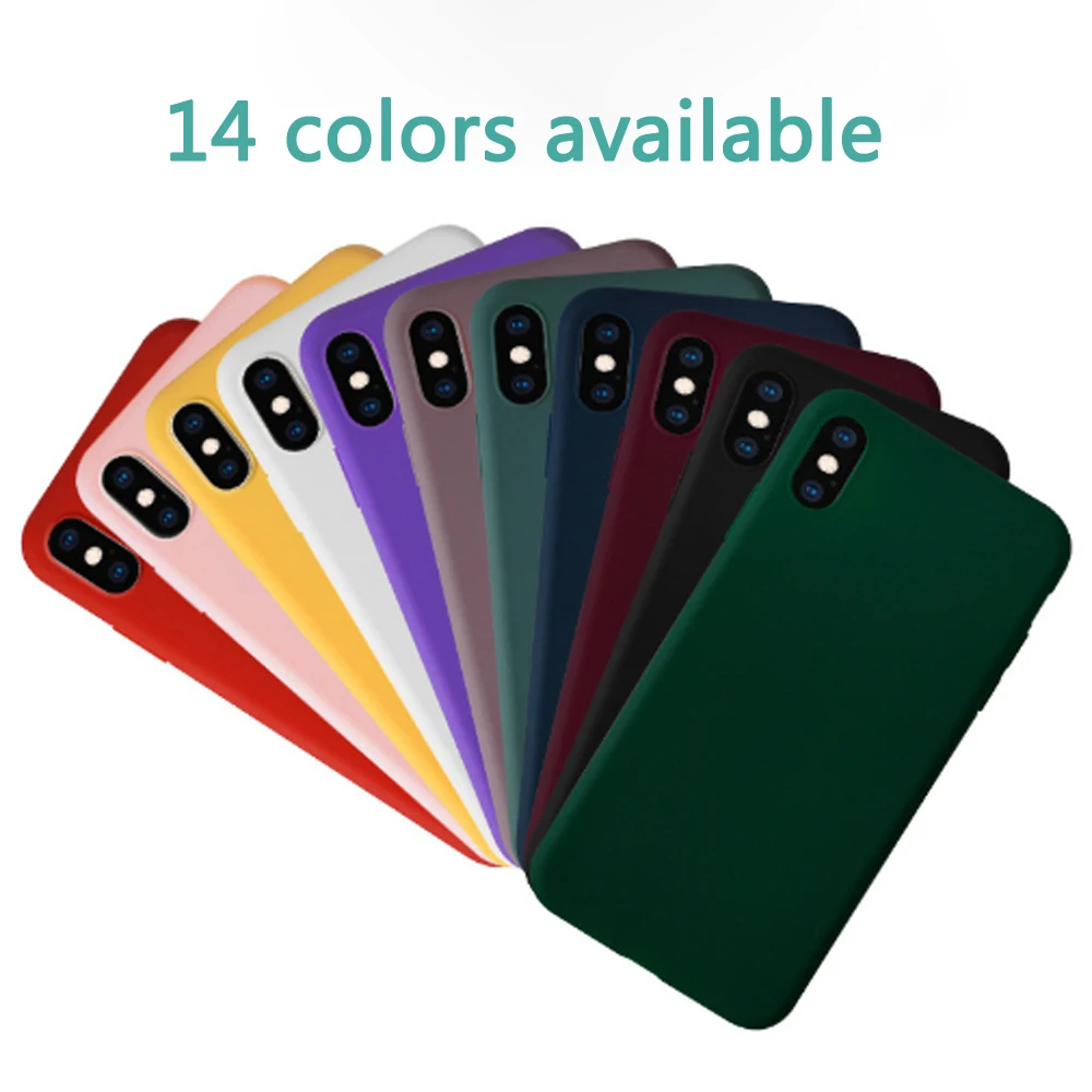 

100 pcs a lot Colorful Phone Protective Case soft TPU For iPh7 8 For iPh7 8 Plus X XR XS MAX Anti-scratch Protective Phone Cover