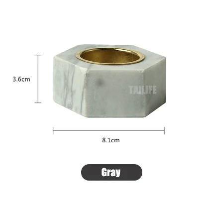 Gray Нордический стиль мрамор шестиугольная форма подсвечник Романтический подсвечник ароматерапия хранения дома Свадебные украшения, аксессуары - Цвет: Gray