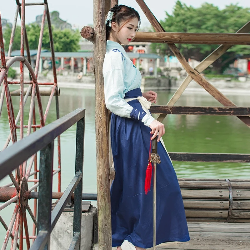 Древняя китайская одежда Hanfu, женский китайский народный танцевальный костюм, женская одежда Hanfu, традиционное платье принцессы династии Тан для сцены