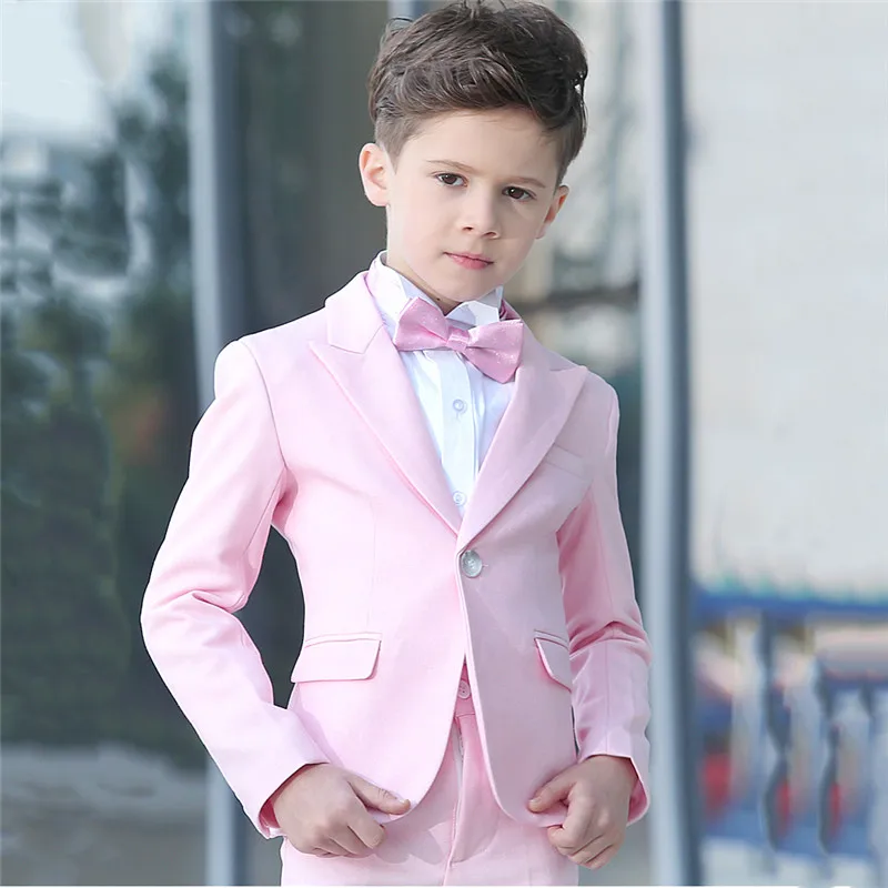 same as image KUSON Jacket Pants 2Pcs Set Pink Boys suits for weddings Kids Prom Wedding Suits for Boy Children Clothing Formal Costume - Цвет: same as image