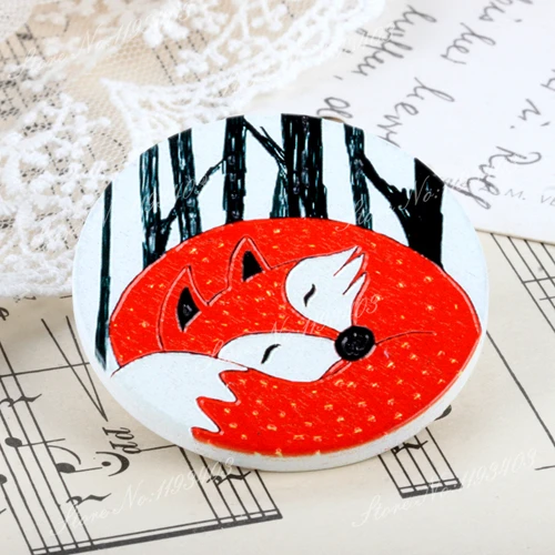 2 шт 45 мм Лисичка Уникальный 3D рельефный большой круглый узор ручной работы