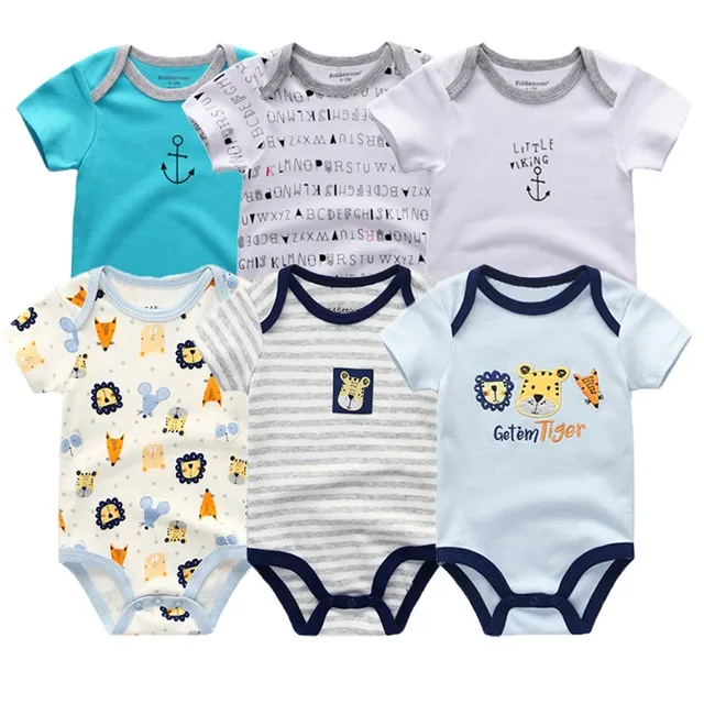 baby boy romper 6994 6 шт./лот; Одежда для новорожденных; одежда с короткими рукавами для мальчиков и девочек; хлопковые комбинезоны; комбинезон; de bebe - Цвет: baby boy romper 6994