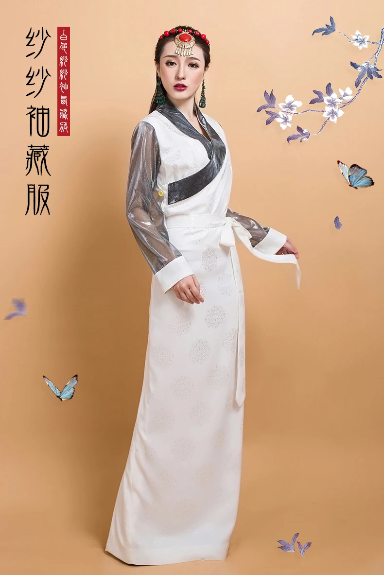 Traditional Tibetan Women Clothing Nepal Tibet Tourist costumes New Bora Ando Tibetan Long Robe Ethnic style Lhasa Gown Dress