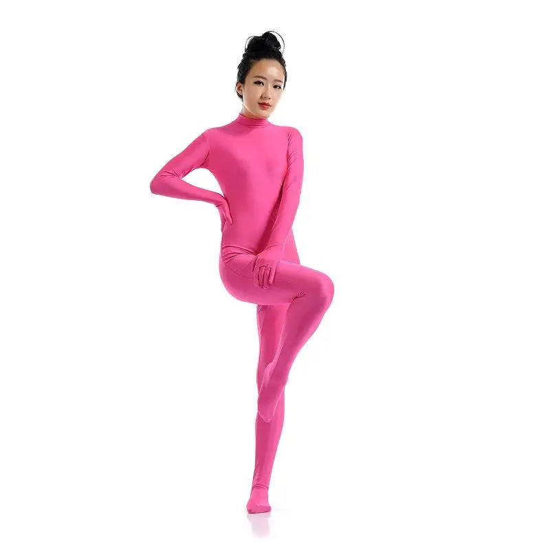 Rose Red Детский костюм для косплея Для Взрослых Облегающий комбинезон костюм из кожи зентай облегающий костюм сценический перферманс карнавальный наряд на Хэллоуин унисекс - Цвет: Rose Red