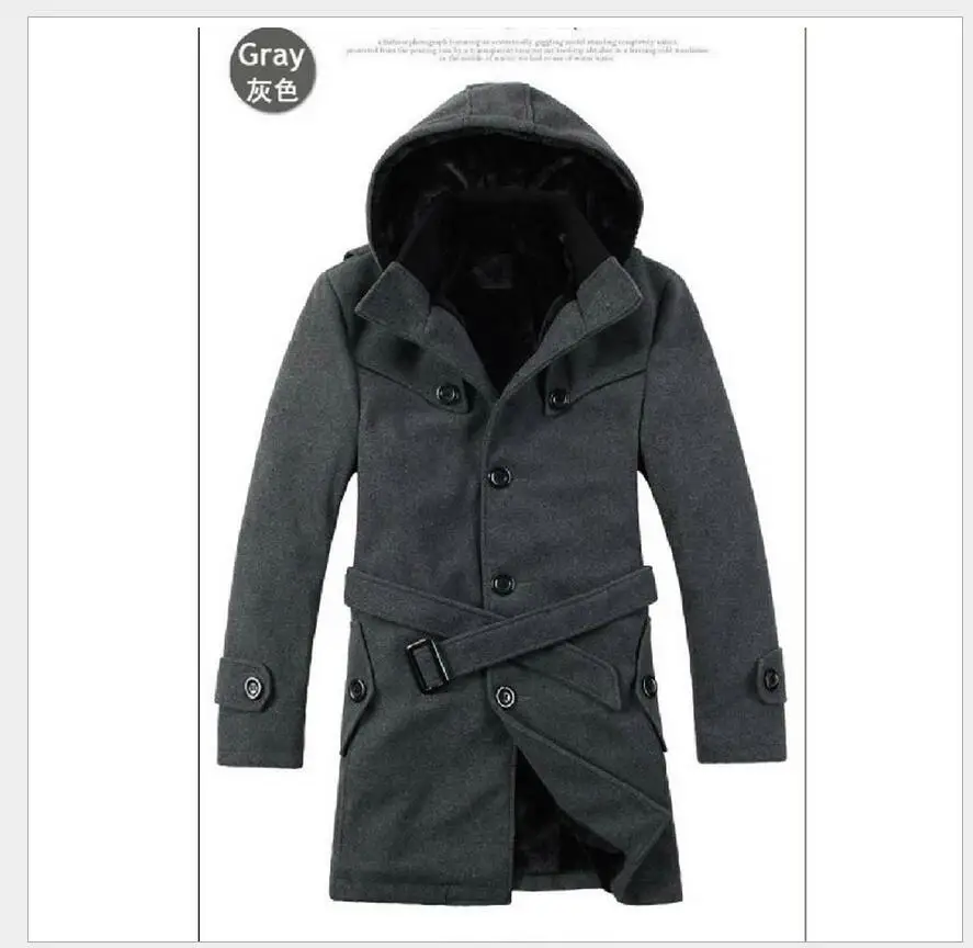 S-6xl Hot 2021 Korean Winter Men New Wool Coat Fashion Casual Windbreaker Slim Thicken Warm Blends Trench Plus Size Clothing | Мужская