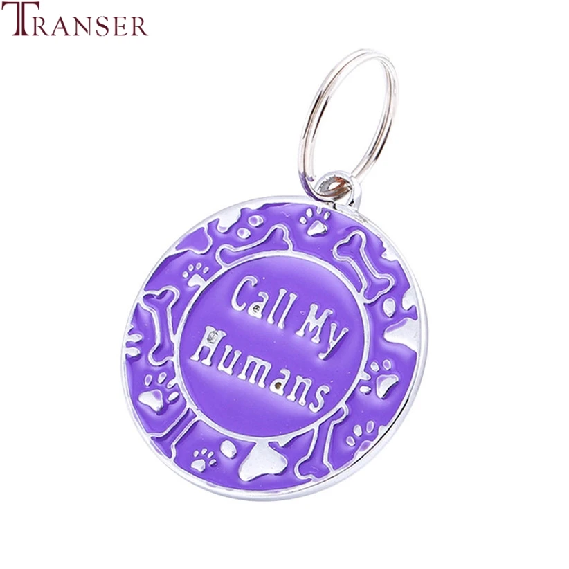Идентификационные бирки для собак Transer надпись CALL MY Human круглой формы ошейник