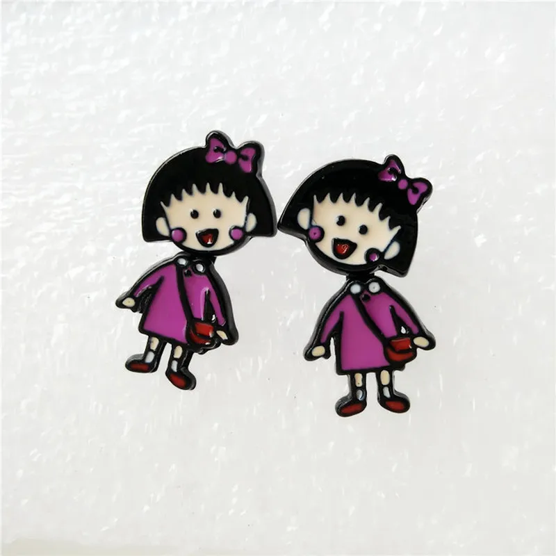 EUPNHY прекрасный Chibi Maruko-chan Мультяшные Сережки для женщин Аллергия бесплатно