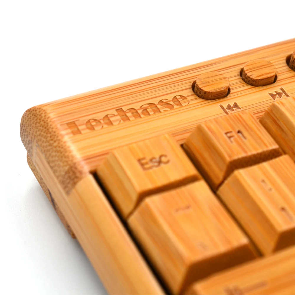 Деревянная тонкая мышь Techase Teclado E беспроводная клавиатура и Sem Fio Бамбуковая мини