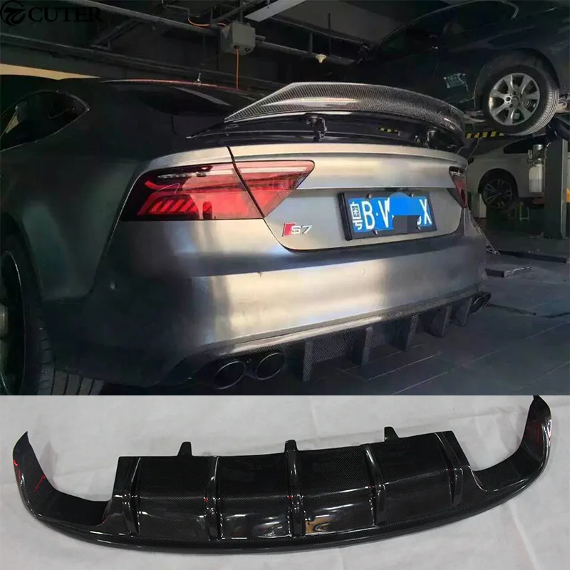 Диффузор из углеродного волокна губа на задний бампер для Audi A7 S7 RS7 SLINE 2013UP DTM стиль