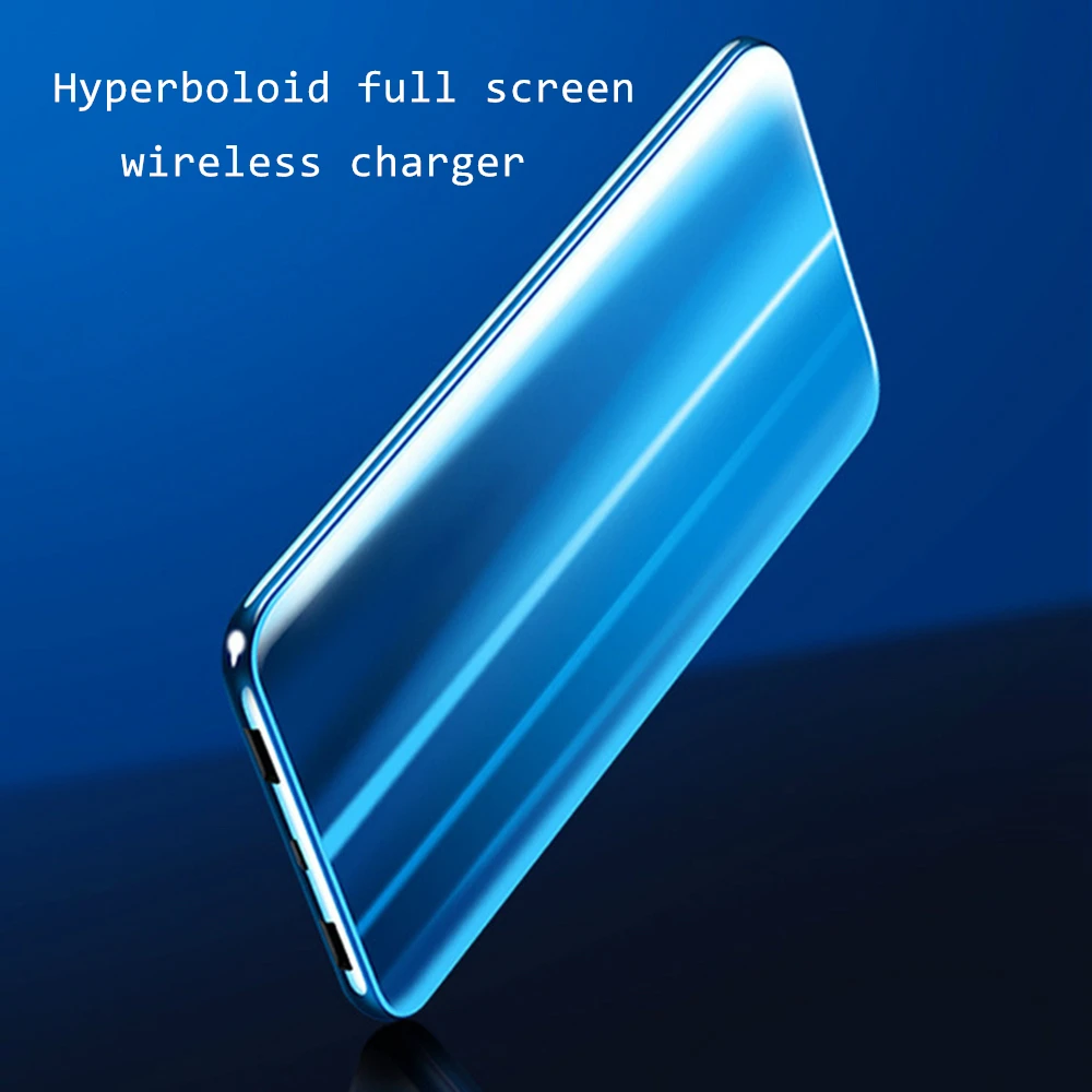 Ультратонкое QI Беспроводное зарядное устройство power Bank 10000 мАч для iPhone Xiaomi power bank зарядное устройство беспроводной внешний аккумулятор