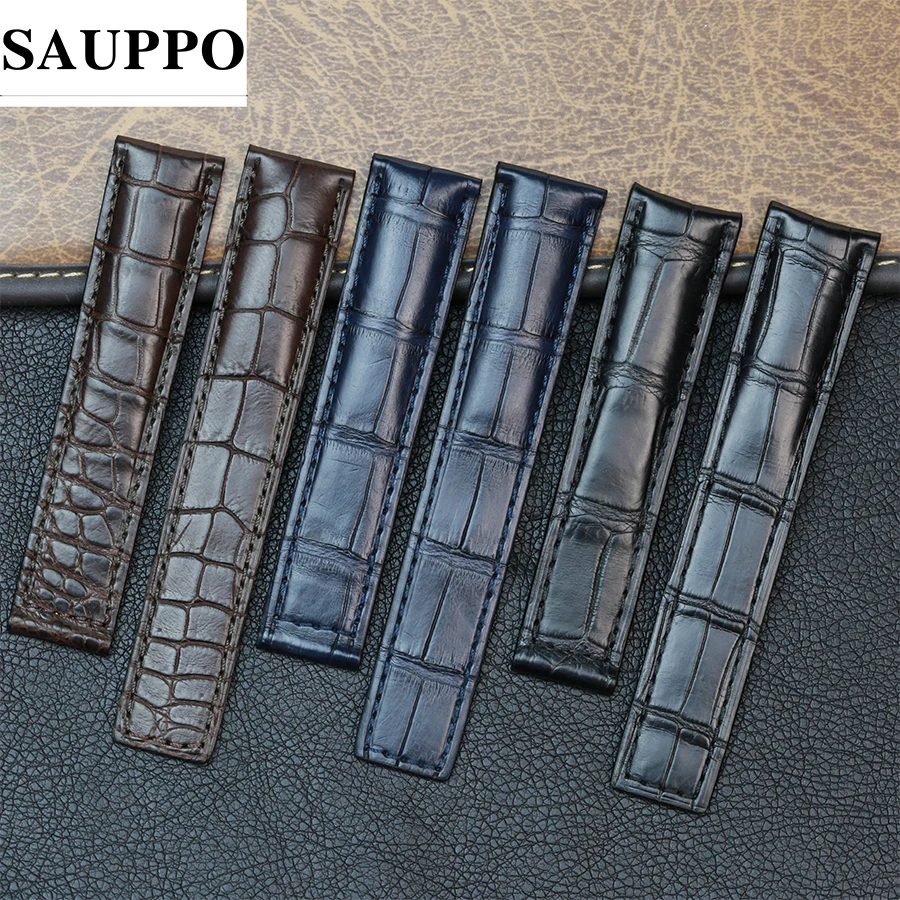 SAUPPO крокодиловой кожи Кожаный браслет подходит для Rolex Carrera наследие аксессуары/19