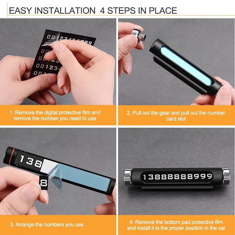 Автомобильная Временная парковочная карта вращающаяся табличка с номером