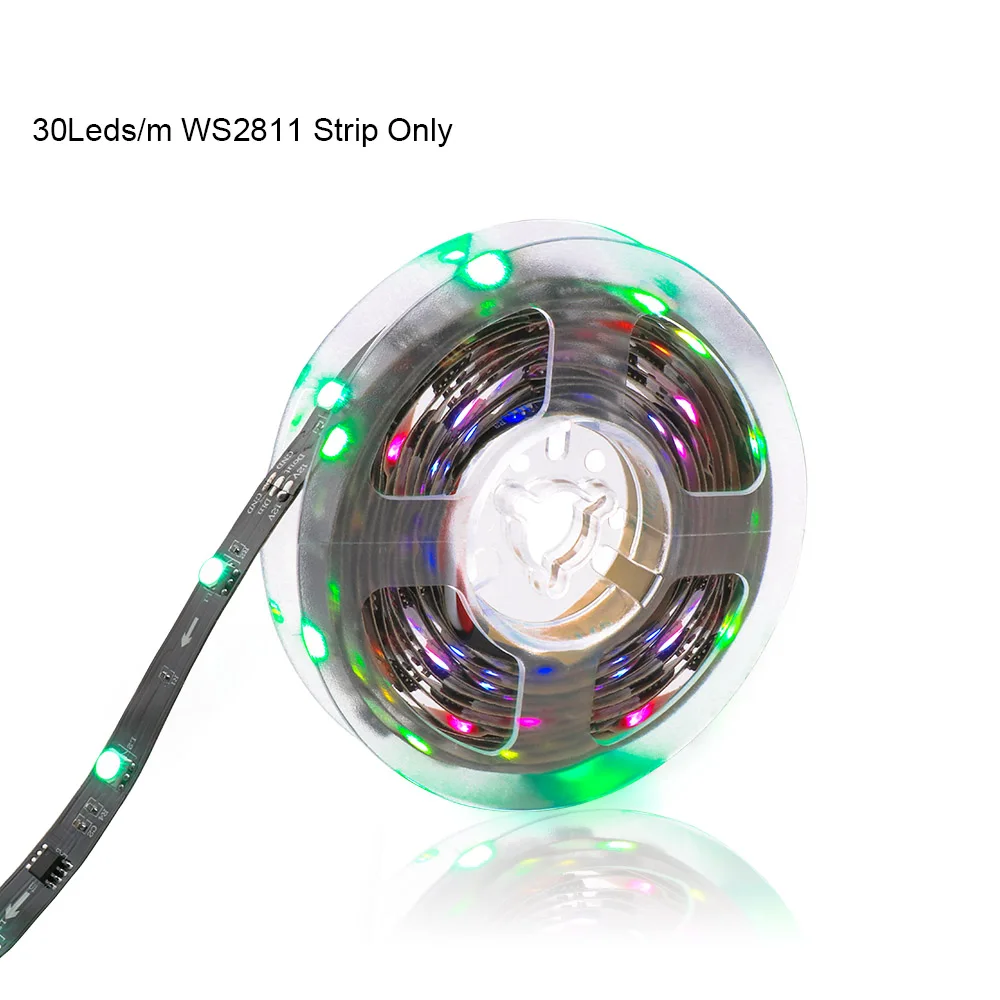 WS2811 Strip Only WS2811 цифровая светодиодная лента 12 в цвет мечты 30 светодиодный s/m RGB светодиодный светильник с музыкальным контроллером адаптер питания ws2811 Светодиодная лента - Испускаемый цвет: WS2811 Strip Only