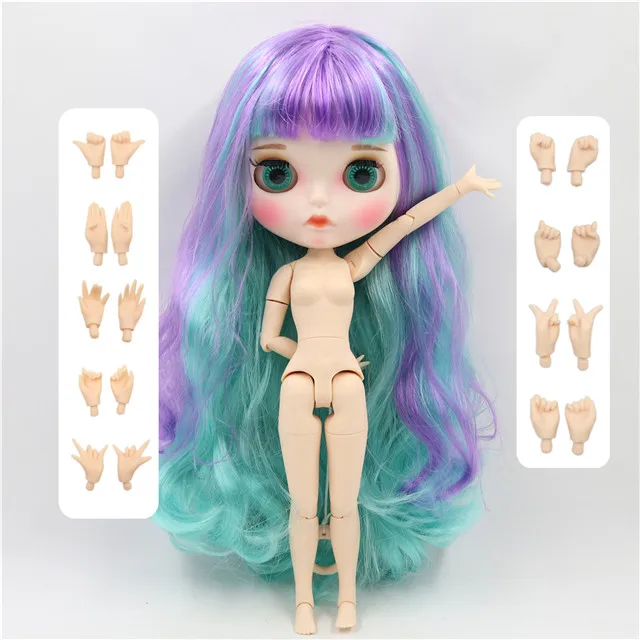 joint doll 1/6 bjd ледяная фабрика blyth кукла bjd шарнир тела белая кожа bjd 30 см матовый лица резные губы с бровей индивидуальные лица - Цвет: joint doll