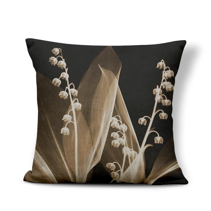 Наволочка в виде тюльпана с короной и рисунком растений|pillow with cover|plants cushioncushion cover