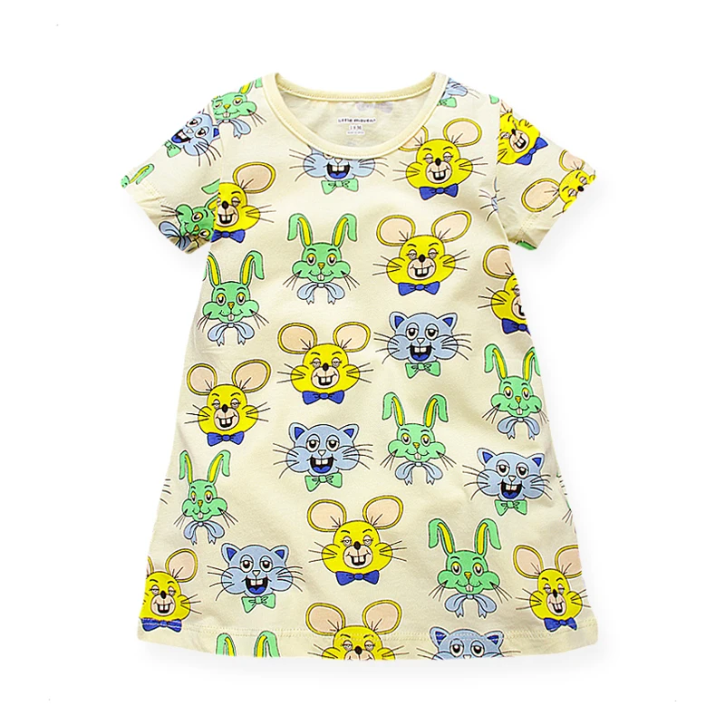 Платье для девочек летнее Тканое с принтом на возраст 1-6 лет | Детская одежда и