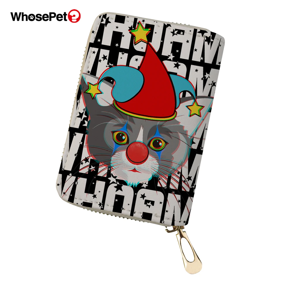 WHOSEPET Для женщин PU карты дорожный кошелек мультфильм в виде животного Смешной