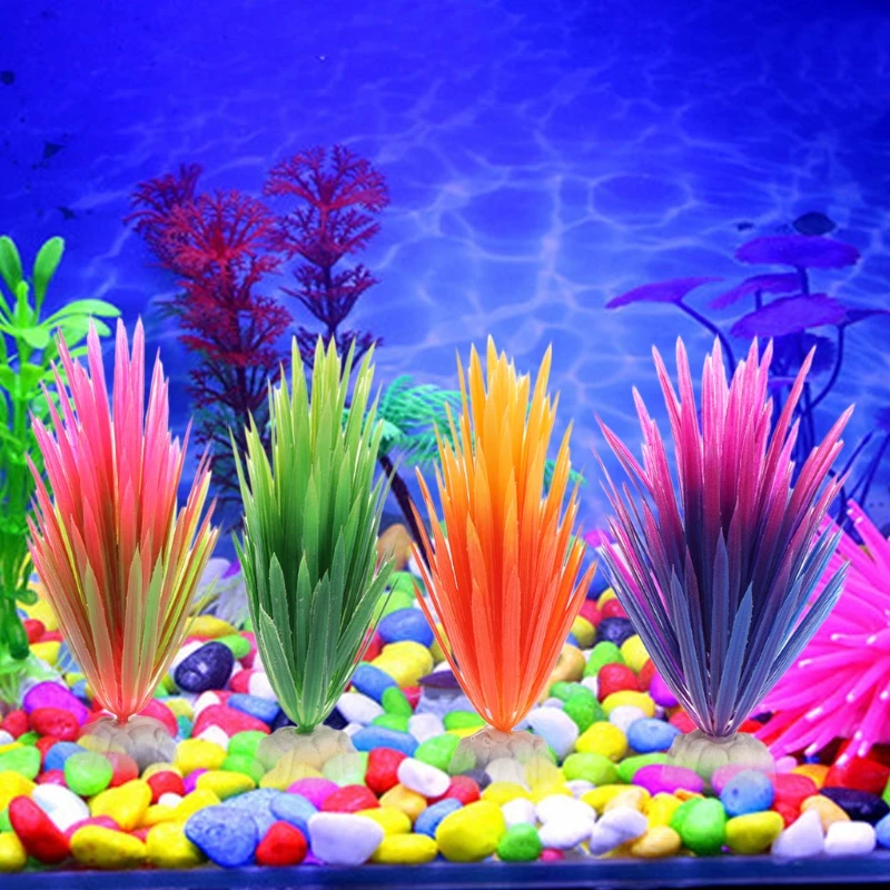 Искусственный Пластик завод Нарцисс вода Трава Fish Tank аквариум Декор