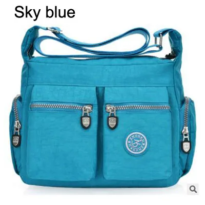 Sky blue Водонепроницаемый Kipled Для женщин Курьерские сумки Повседневное клатч, сумочки известного бренда Carteira Винтаж вместительные сумки женские сумки из натуральной кожи, женская сумка через плечо сумки на плечо - Цвет: Sky blue
