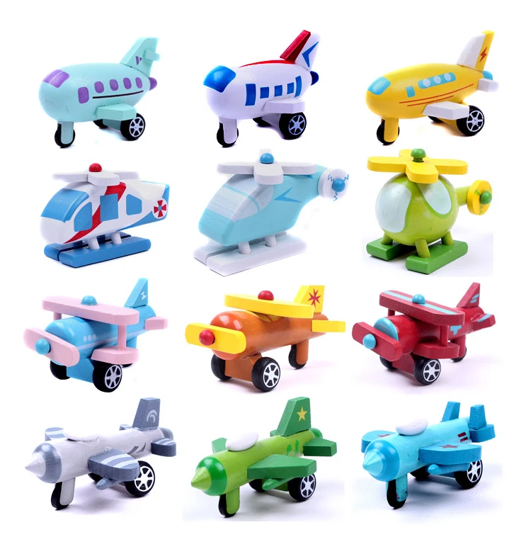 12 моделей детей деревянный самолет игрушки/дети мальчик любимый полный набор