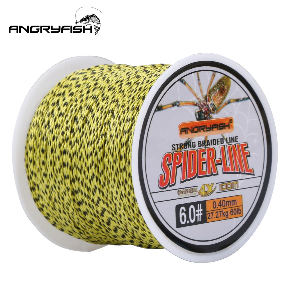 Angryfish 5 шт распродажа 4 нити 100 м PE плетеная леска 110yds супер прочная